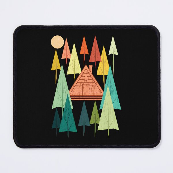 Item preview, Retro Forest Cabin Sun Mid Century Modern Art designed and sold by helencacu.