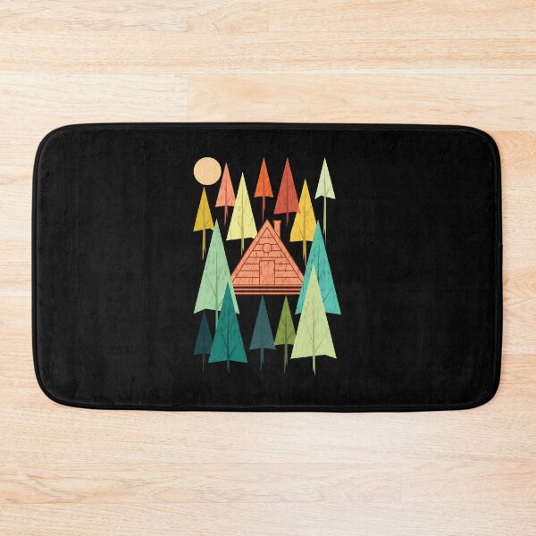 Item preview, Retro Forest Cabin Sun Mid Century Modern Art designed and sold by helencacu.