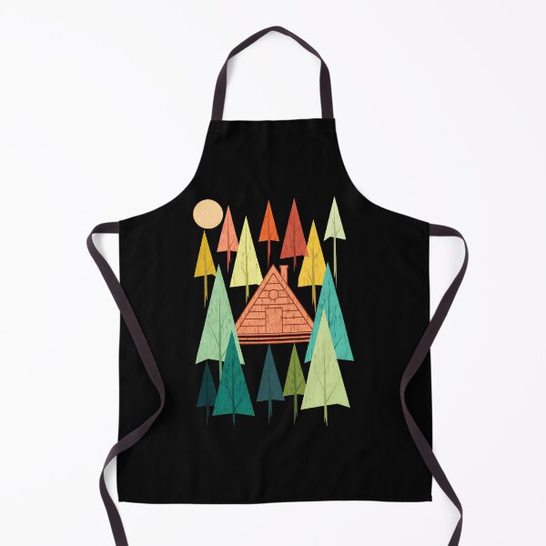 Item preview, Retro Forest Cabin Sun Mid Century Modern Art designed and sold by helencacu.