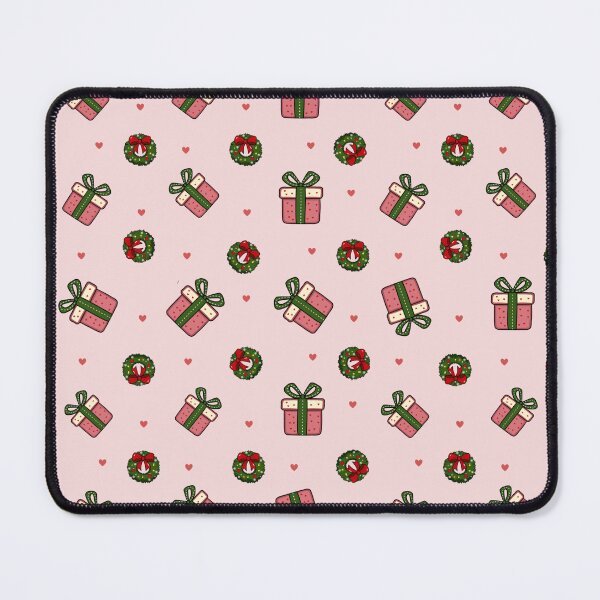 Item preview, Cute Christmas Seamless Pattern with Gift Boxes, Wreaths and Hearts designed and sold by Manyart13031992.