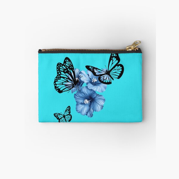 Item preview, Butterflies And Blue Flowers with Teal Background designed and sold by Everlumias.