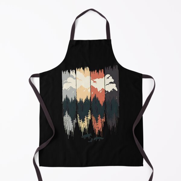 Item preview, Retro Forest Mountain Foxes Nature Art designed and sold by wyrichbosle.