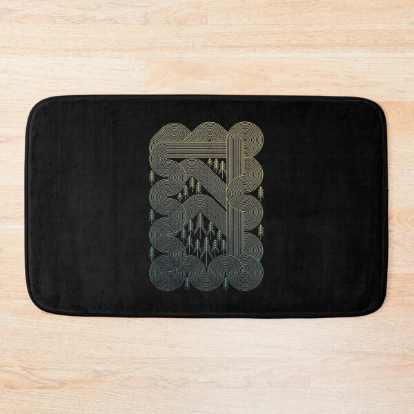 Item preview, Geometric Mountain Sunrise Forest Line Art designed and sold by bezaperina.