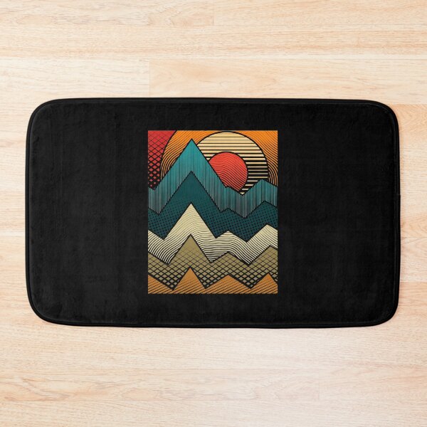 Item preview, Retro Geometric Mountain Sunset Design designed and sold by andrasmar.