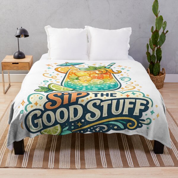 Item preview, Sip the Good Stuff Citrus Drink Summer Cocktail Mocktail Retro Art designed and sold by inkoutninja.