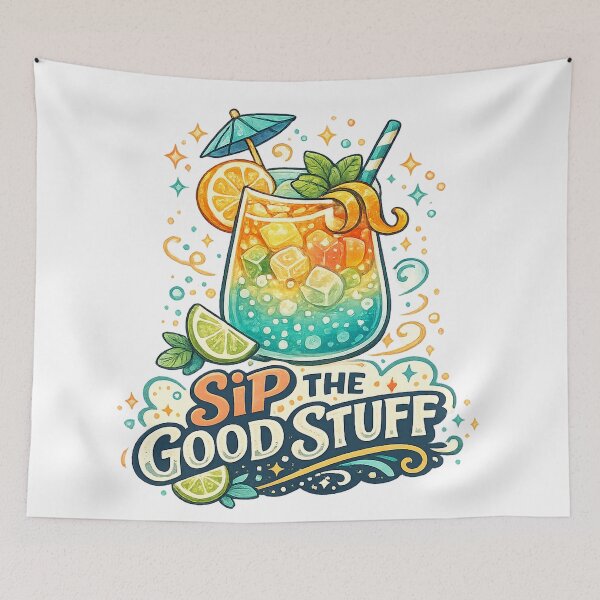 Item preview, Sip the Good Stuff Citrus Drink Summer Cocktail Mocktail Retro Art designed and sold by inkoutninja.