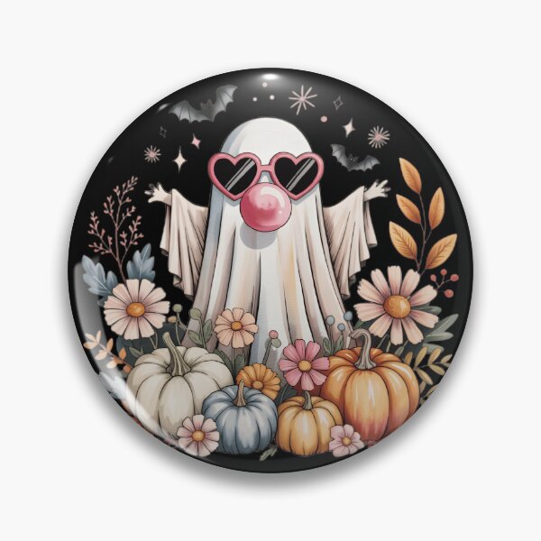 Item preview, Cute Ghost Halloween Pink Heart Sunglasses, Pumpkins and Autumn Flowers designed and sold by Zizo-DR44.