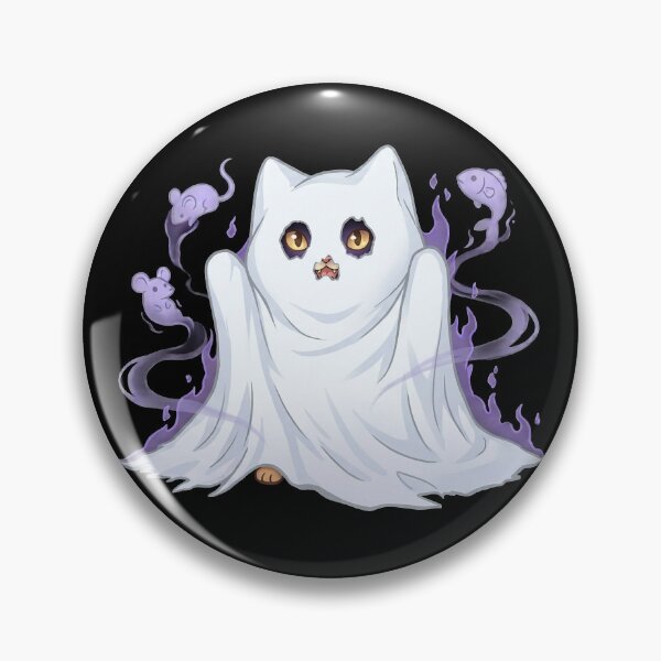 Item preview, Spooky Ghost Cat Scare Squad – Haunted Cat with Mouse & Fish Spirits designed and sold by MoqunaDesign.