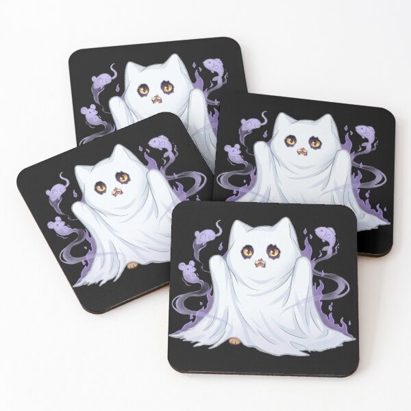 Item preview, Spooky Ghost Cat Scare Squad – Haunted Cat with Mouse & Fish Spirits designed and sold by MoqunaDesign.