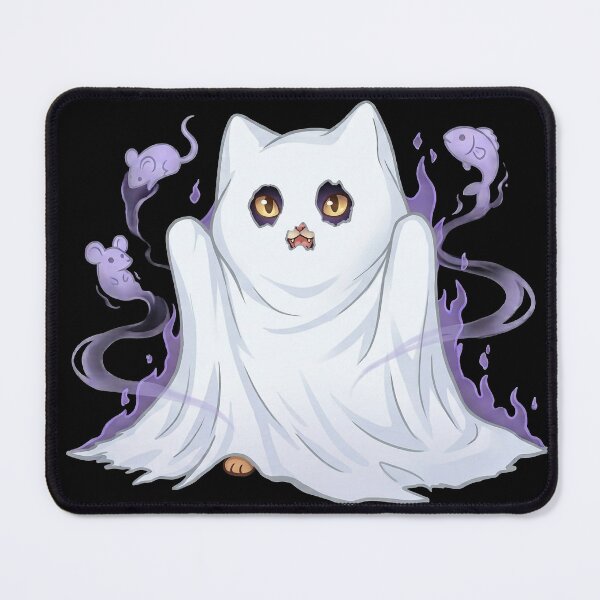 Item preview, Spooky Ghost Cat Scare Squad – Haunted Cat with Mouse & Fish Spirits designed and sold by MoqunaDesign.