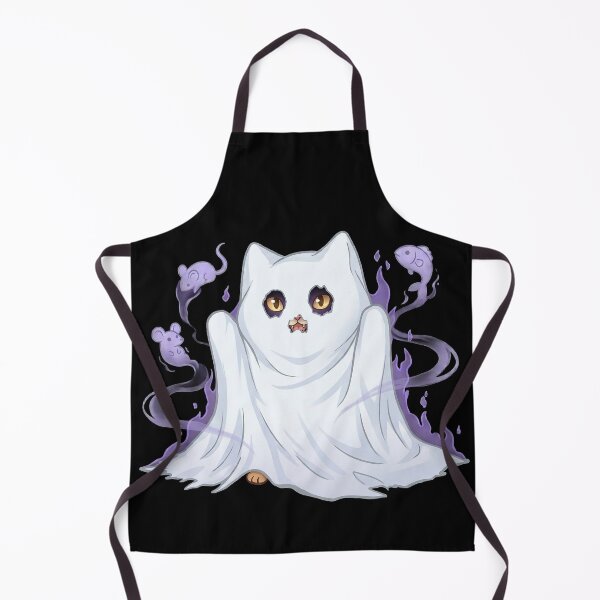 Item preview, Spooky Ghost Cat Scare Squad – Haunted Cat with Mouse & Fish Spirits designed and sold by MoqunaDesign.