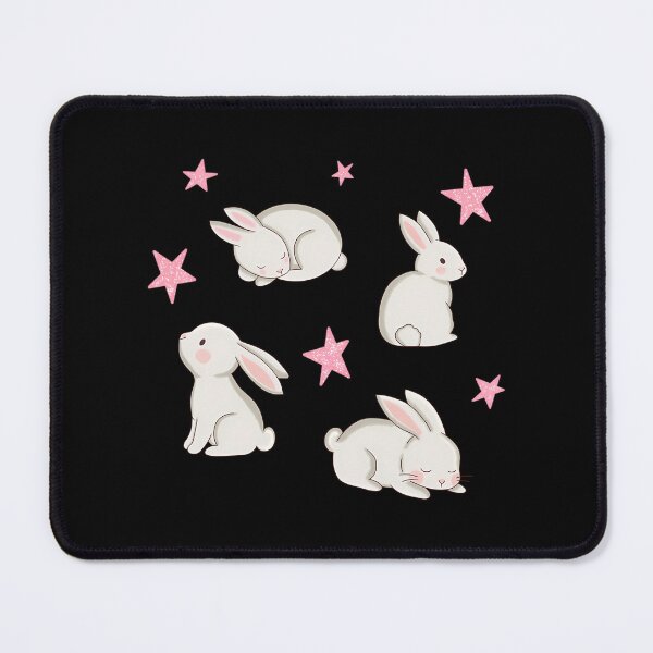 Item preview, White Rabbits And Pink Sparky Stars designed and sold by CosmosUK.