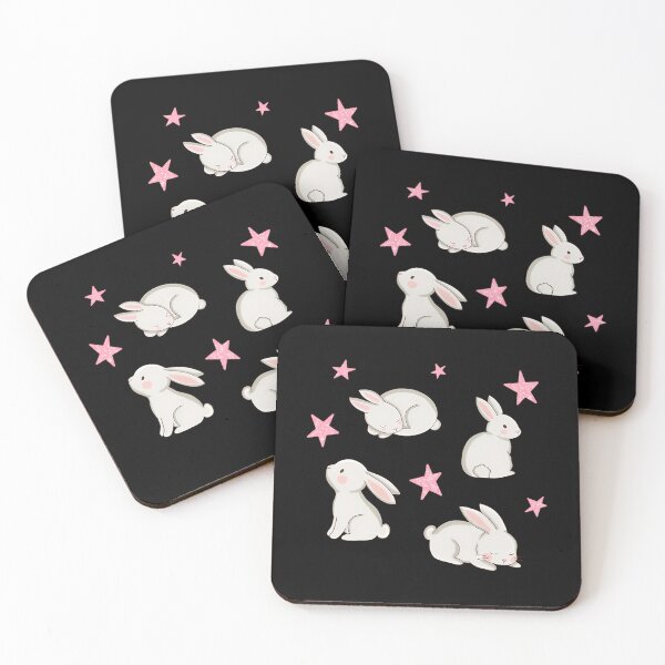 Item preview, White Rabbits And Pink Sparky Stars designed and sold by CosmosUK.
