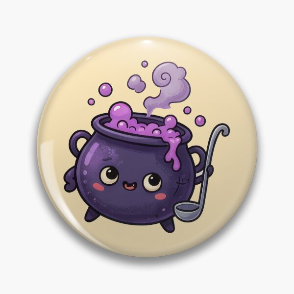 Item preview, Cute Bubbling Purple Cauldron Kettle with Potion Steam designed and sold by DRUMPixels.
