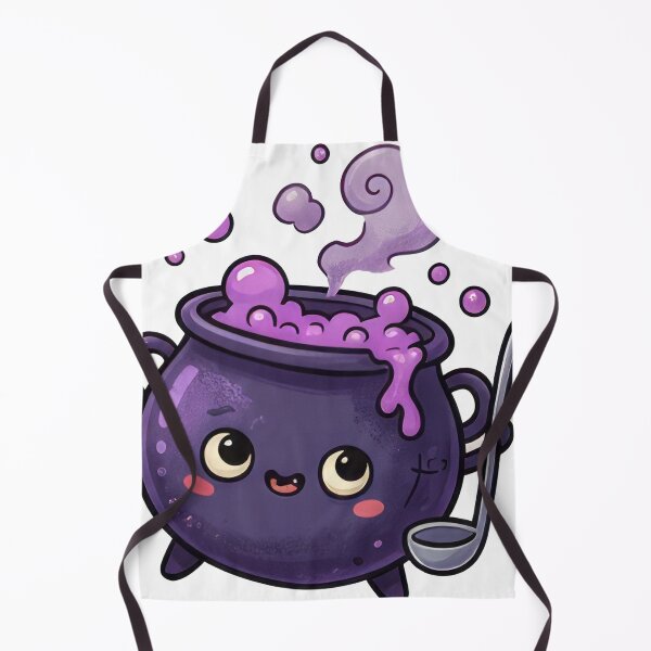 Item preview, Cute Bubbling Purple Cauldron Kettle with Potion Steam designed and sold by DRUMPixels.