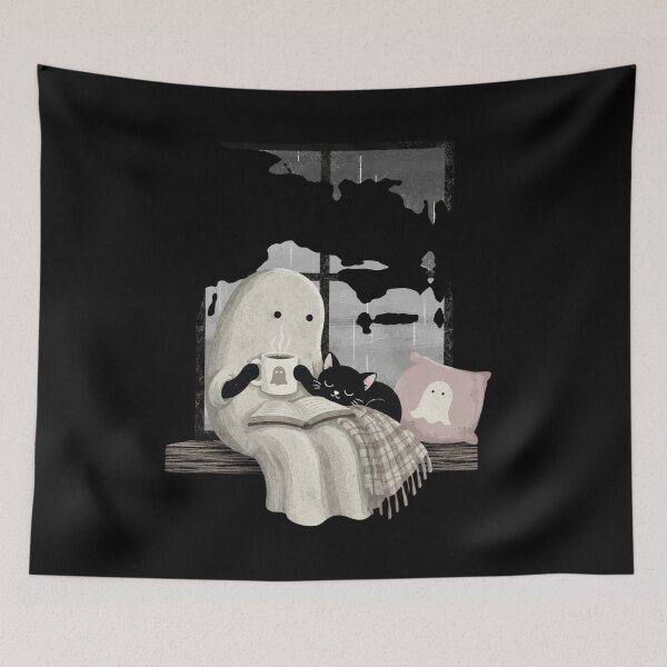 Item preview, Ghost Cat Cozy Halloween designed and sold by BostickirisArts.