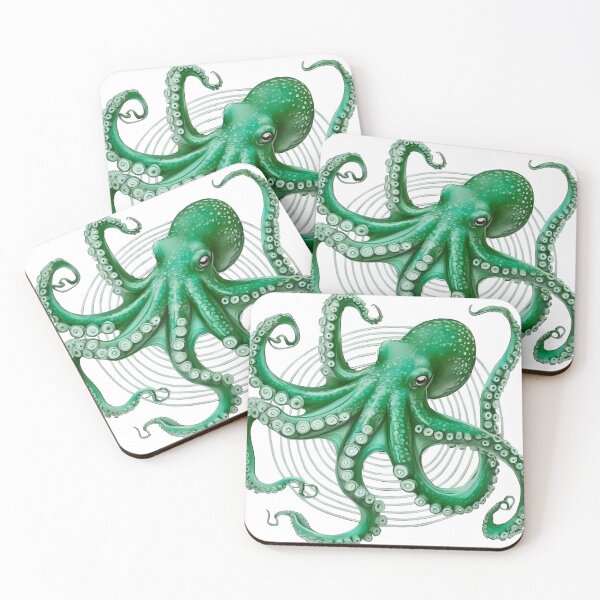 Item preview, emerald octopus designed and sold by PhiloDoh.