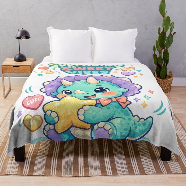 Item preview, Spreading Sweet Vibes Cute Triceratops Dinosaur Kawaii Positive Art designed and sold by inkoutninja.
