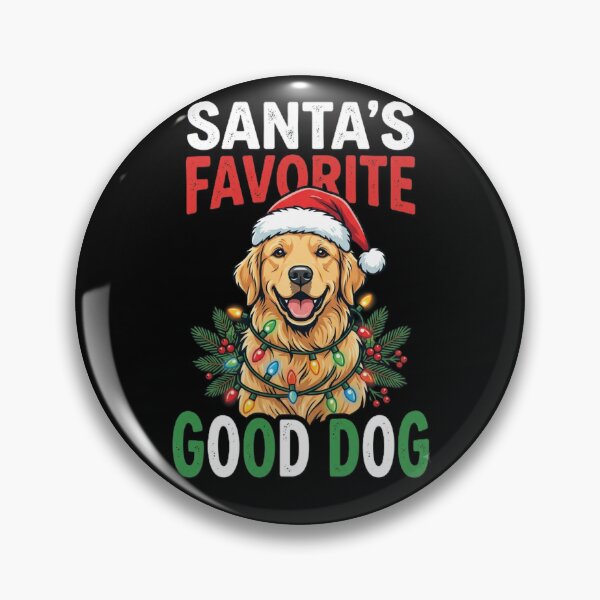 Item preview, Santa's Favorite Good Dog Golden Retriever Christmas Santa Hat String Lights Holiday Gift Design designed and sold by 519xdesign.