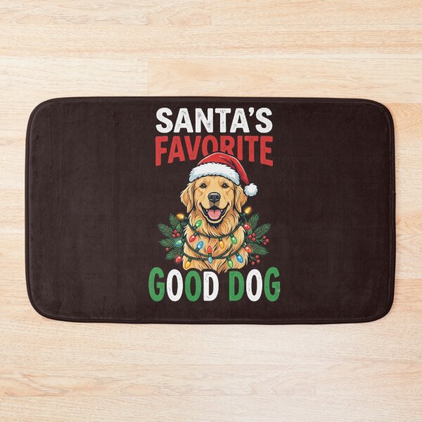 Item preview, Santa's Favorite Good Dog Golden Retriever Christmas Santa Hat String Lights Holiday Gift Design designed and sold by 519xdesign.