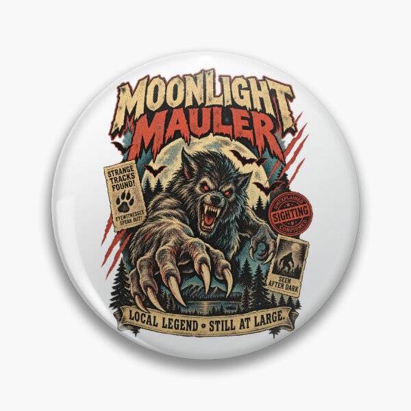 Item preview, Retro Moonlight Mauler – Vintage Halloween Werewolf Cryptid Sighting Poster designed and sold by WolfmanProphecy.