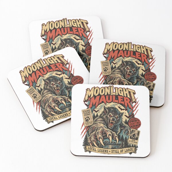 Item preview, Retro Moonlight Mauler – Vintage Halloween Werewolf Cryptid Sighting Poster designed and sold by WolfmanProphecy.