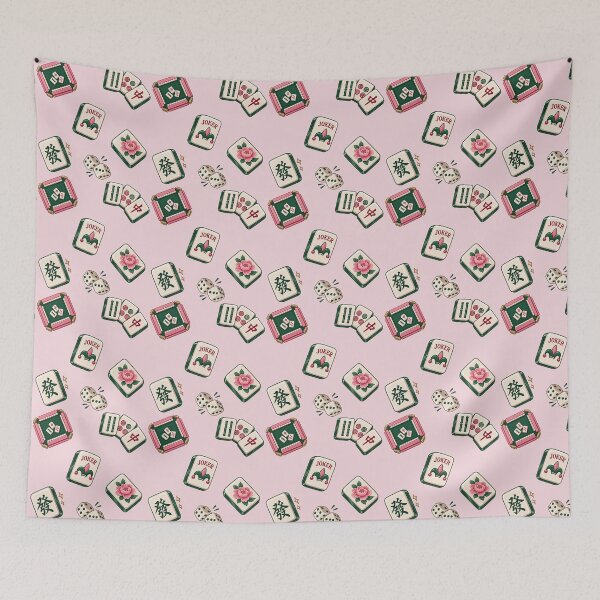 Item preview, American Mahjong Pattern – Pink & Green Game Night designed and sold by SnugbugStudios.