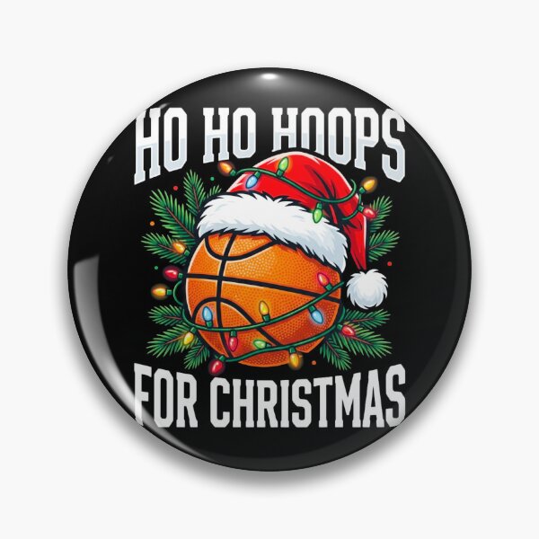 Item preview, Hoops For Christmas Funny Basketball Santa Hat String Lights Holiday Gift Design designed and sold by 519xdesign.