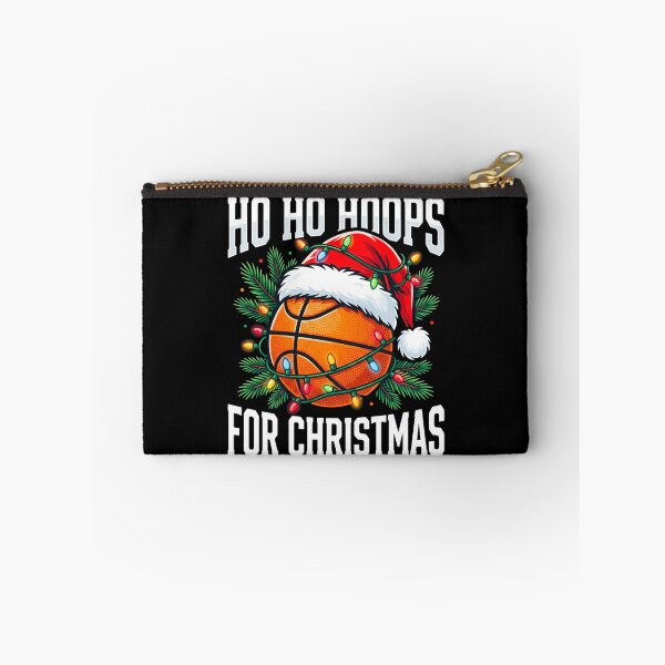 Item preview, Hoops For Christmas Funny Basketball Santa Hat String Lights Holiday Gift Design designed and sold by 519xdesign.