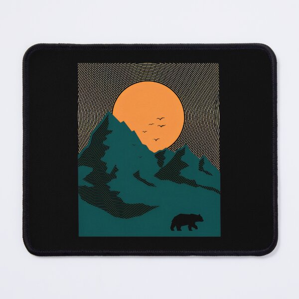 Item preview, Retro Mountain Bear Sunset Graphic designed and sold by lamercarv.
