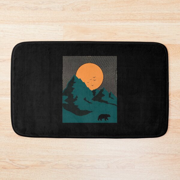 Item preview, Retro Mountain Bear Sunset Graphic designed and sold by lamercarv.