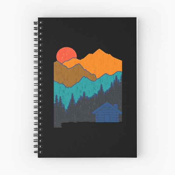 Item preview, Retro Mountain Cabin Sunset Scenic Adventure Art designed and sold by bezaperina.