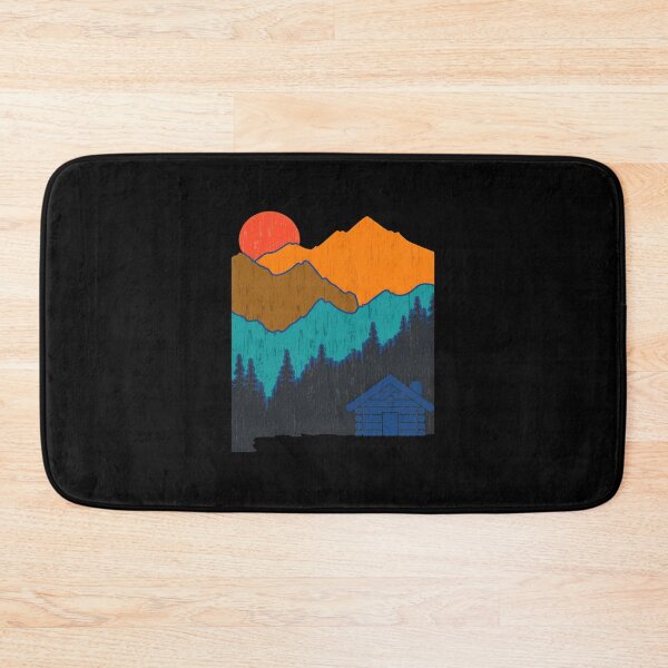 Item preview, Retro Mountain Cabin Sunset Scenic Adventure Art designed and sold by bezaperina.