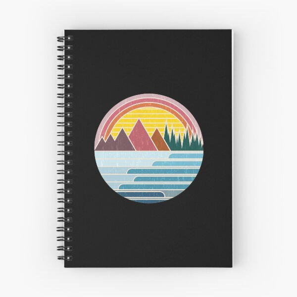 Item preview, Retro Mountain Lake Rainbow Sunset Circle Design designed and sold by lasopent.