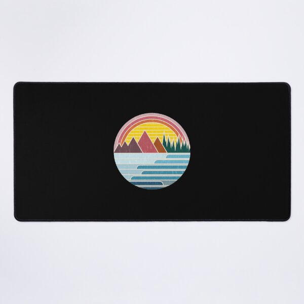 Item preview, Retro Mountain Lake Rainbow Sunset Circle Design designed and sold by lasopent.