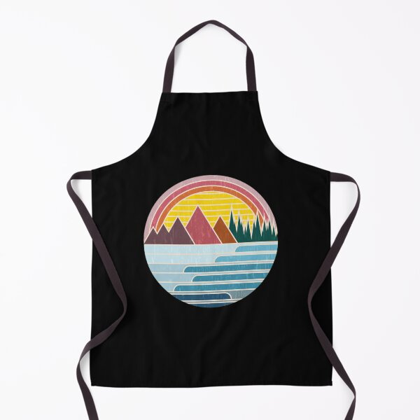 Item preview, Retro Mountain Lake Rainbow Sunset Circle Design designed and sold by lasopent.