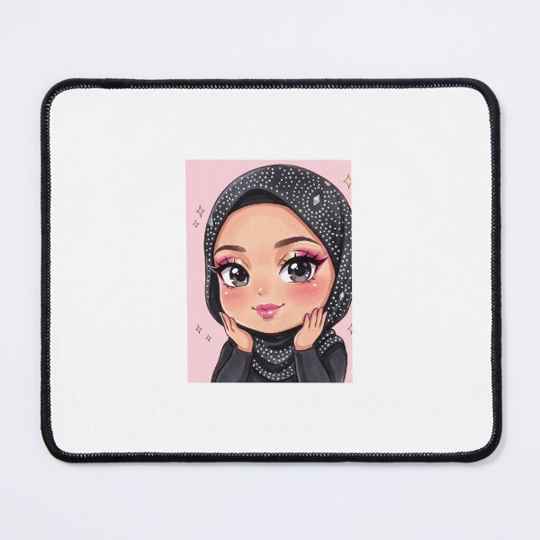 Item preview, Glam Hijabi Chibi IllustrationSparkly Hijab & Bold Makeup Art designed and sold by TheModernMuslimchibi&more .