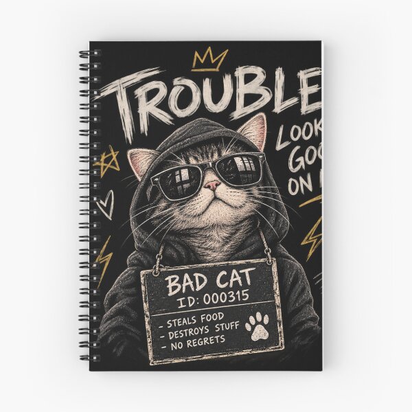Item preview, Trouble Looks Good On Me - Bad Cat Mugshot Streetwear designed and sold by GenZFashion000.