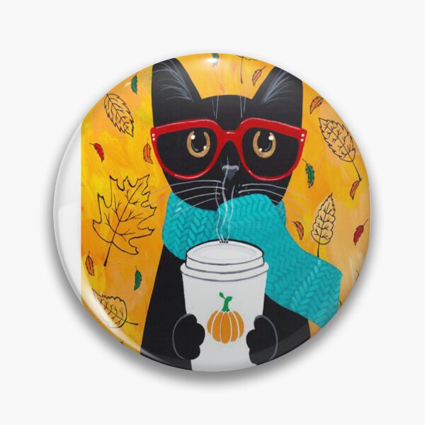 Item preview, Autumn Pumpkin Coffee Cat designed and sold by MarcusLyle.