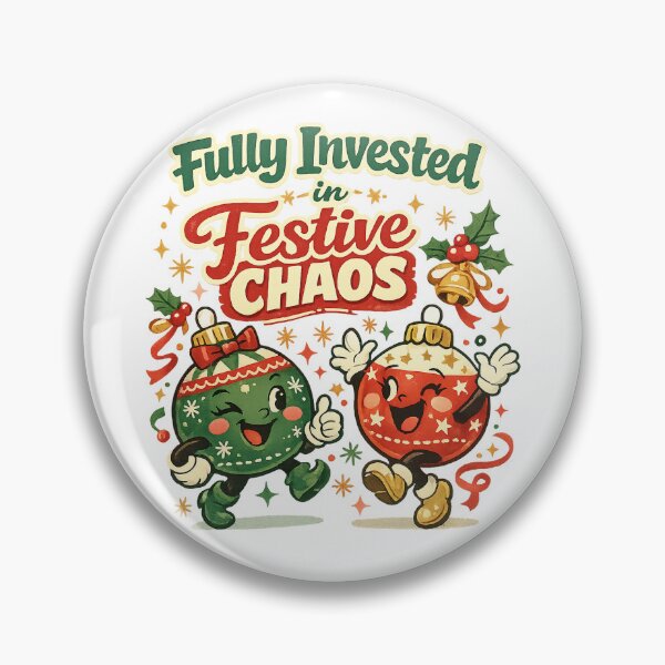 Item preview, Fully Invested in Festive Chaos Funny Christmas Ornament Holiday Art designed and sold by inkoutninja.
