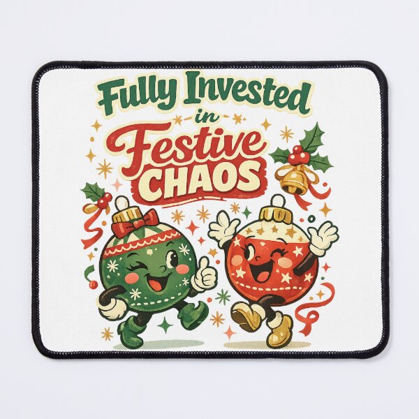 Item preview, Fully Invested in Festive Chaos Funny Christmas Ornament Holiday Art designed and sold by inkoutninja.