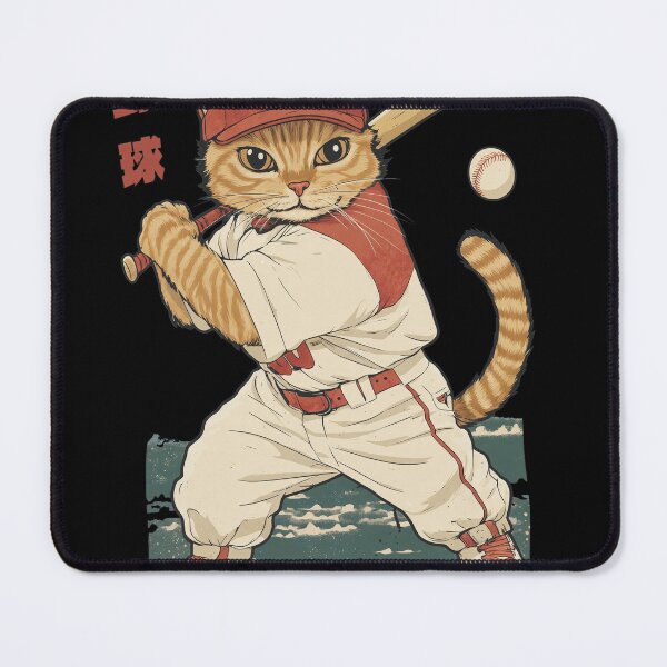 Item preview, Vintage Japanese Baseball Cat Illustration designed and sold by TERESTERKE.