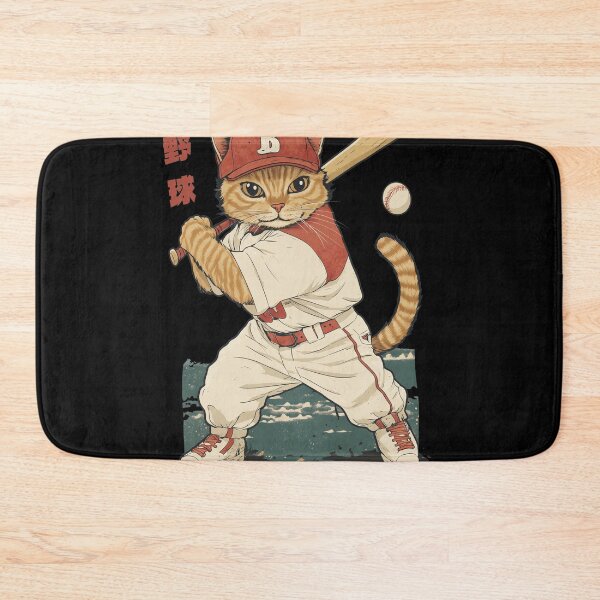 Item preview, Vintage Japanese Baseball Cat Illustration designed and sold by TERESTERKE.