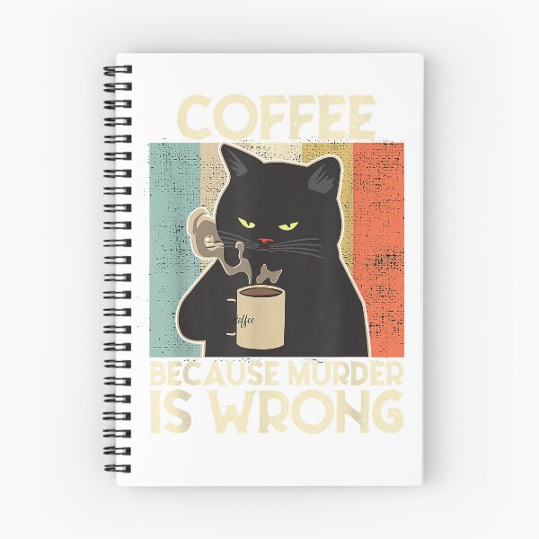 Item preview, Coffee Because Murder Is Wrong Women's Vintage Cat Coffee T-Shirt designed and sold by TheMAQ.