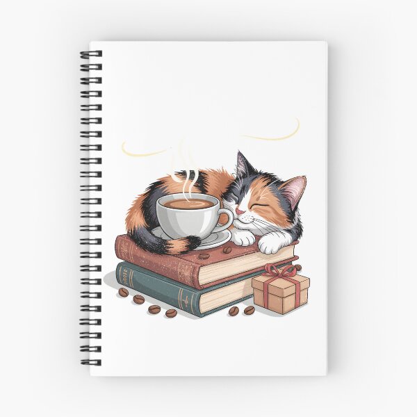 Item preview, Coffee Cats and Books Cozy Calico Reader Love Cute Cat Long Sleeve T-Shirt designed and sold by Fester's Designs.