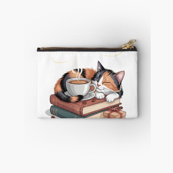 Item preview, Coffee Cats and Books Cozy Calico Reader Love Cute Cat Long Sleeve T-Shirt designed and sold by Fester's Designs.