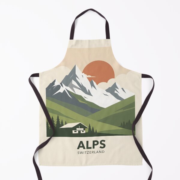 Item preview, Swiss Alps Vintage Travel Poster - Minimalist Switzerland Mountain Art Print designed and sold by DuckOddity.