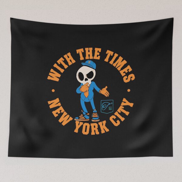 Item preview, With The Times NYC Skeleton Cartoon  designed and sold by TINAMONEY.