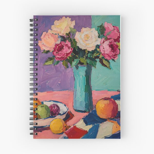 Item preview, Colorful Roses and Fruit Expressionist Still Life designed and sold by GutyzDesignsES.