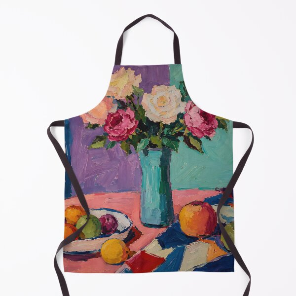 Item preview, Colorful Roses and Fruit Expressionist Still Life designed and sold by GutyzDesignsES.